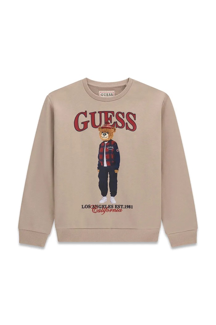 Guess Bluza dziecięca bawełniana beżowy L6BQ14.K6130.9BY2