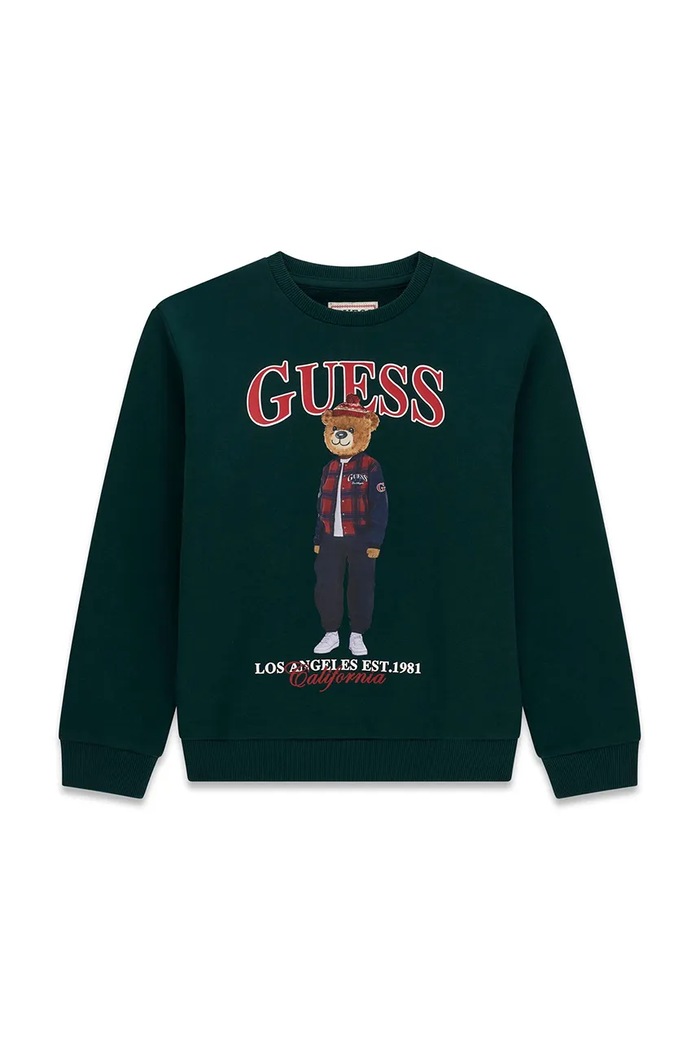 Guess Bluza dziecięca bawełniana zielony L6BQ14.K6130.9BY2