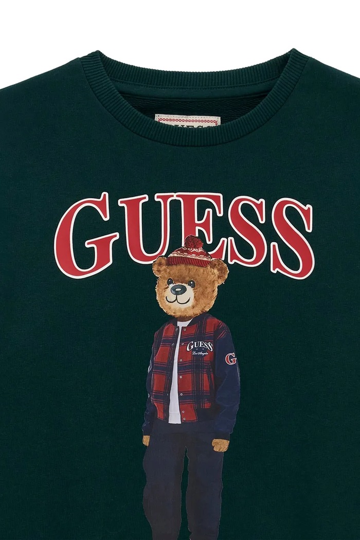 Chłopiec Guess Bluza dziecięca bawełniana L6BQ14.K6130.9BY2 zielony