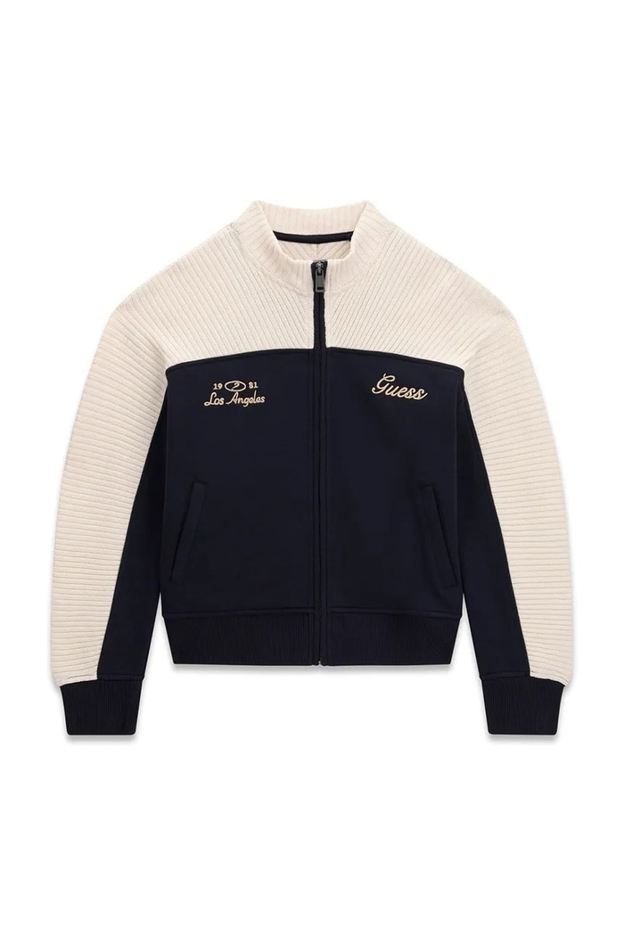 Guess Bluza rozpinana dziecięca L6BQ09.K5960.9BY2 granatowy AW26