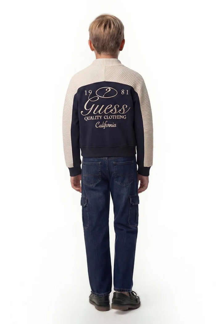 Bluza rozpinana dziecięca Guess granatowy L6BQ09.K5960.9BY2