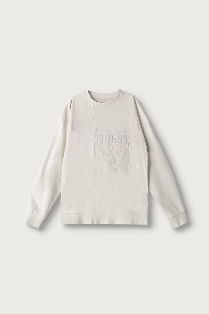 Guess Bluza oversize dziecięca bawełniana beżowy L6BQ05.K5920.9BY2