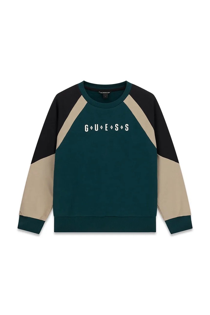 Guess Bluza dziecięca bawełniana turkusowy L6BQ02.K5917.9BY2