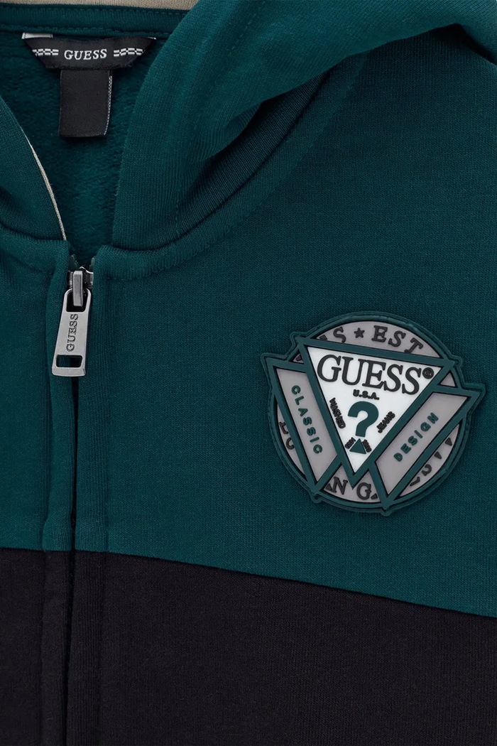 Chłopiec Guess Bluza rozpinana z kapturem dziecięca bawełniana L6BQ01.K5916.9BY2 zielony