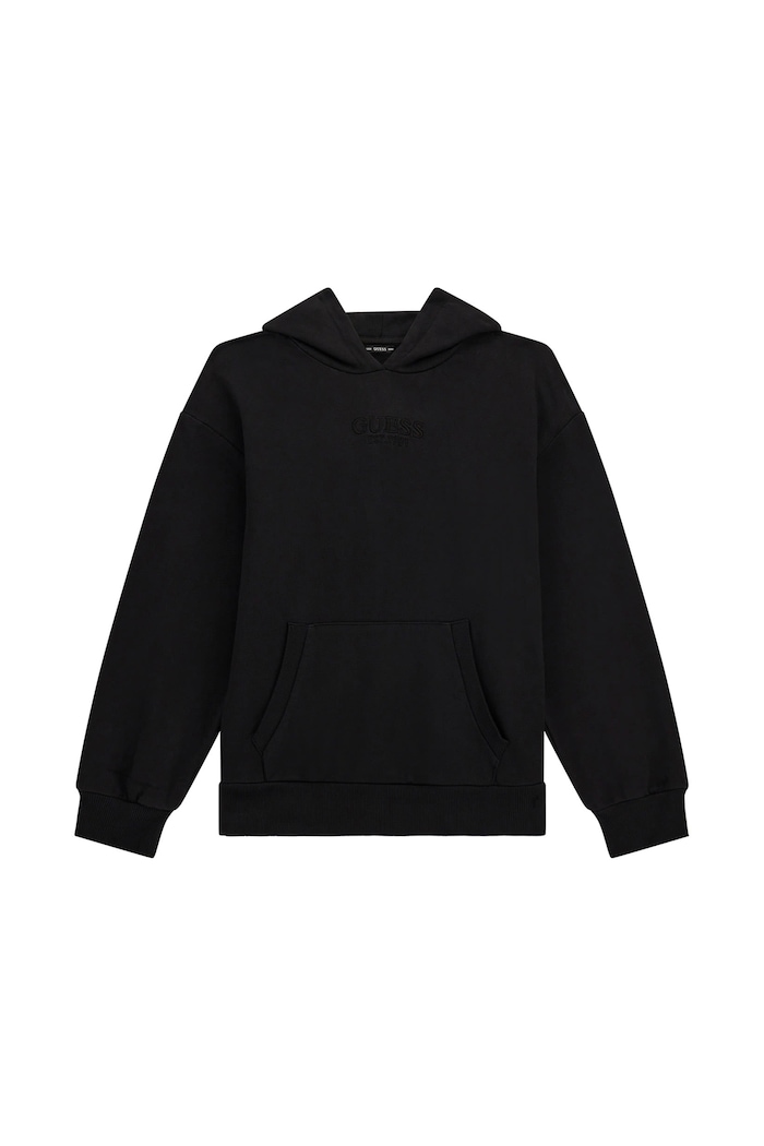 Guess Bluza z kapturem dziecięca bawełniana czarny L5YQ25.KAV34.9BY2