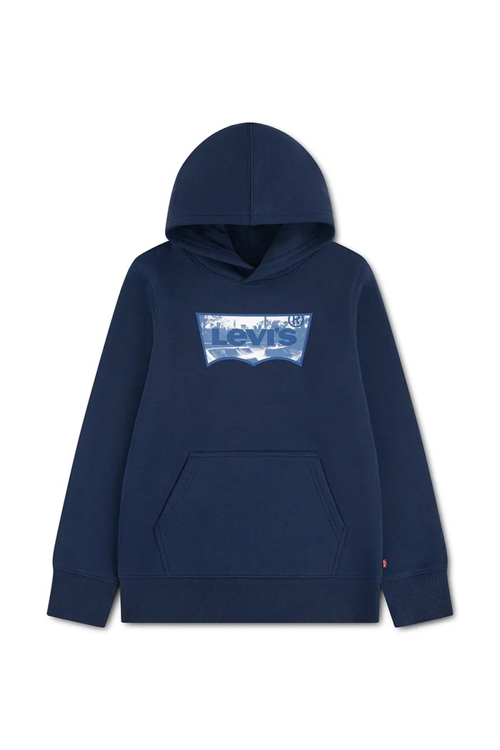 Levi's bluza z kapturem dziecięca z bawełną SKATE PARK BATWING HOODIE granatowy 9ER750