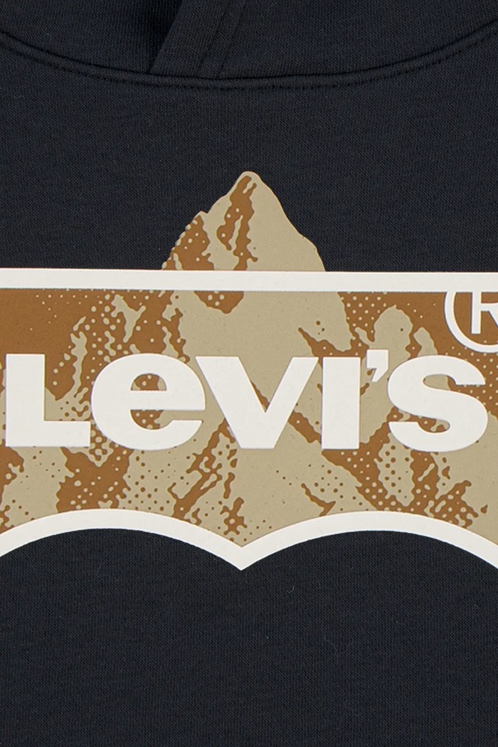 Chłopiec Levi's bluza z kapturem dziecięca z bawełną TALLEST PEAK BATWING HOODI 9ER743 czarny