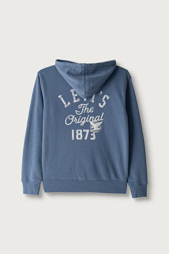 Levi's mikina s kapucňou detská s bavlnou THE ORIGINAL VINTAGE HOODI 9ER563 modrá AW26