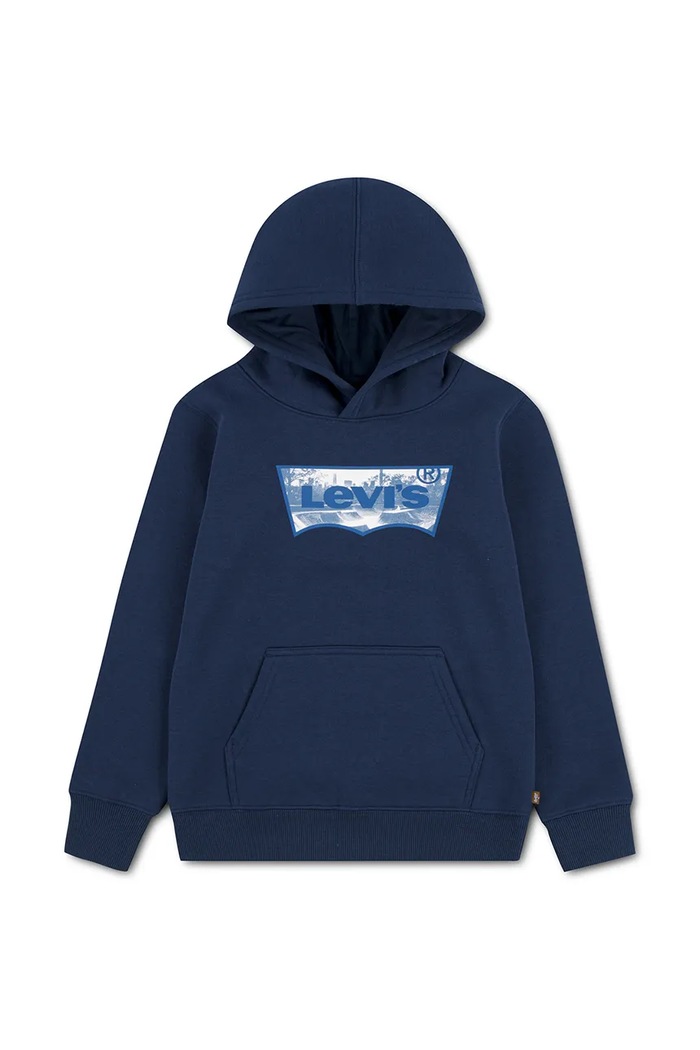Levi's bluza z kapturem dziecięca z bawełną SKATE PARK BATWING HOODIE granatowy 8ER750