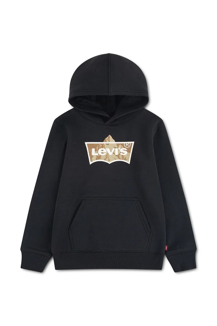 Levi's bluza dziecięca z bawełną TALLEST PEAK BATWING HOODI czarny 8ER743