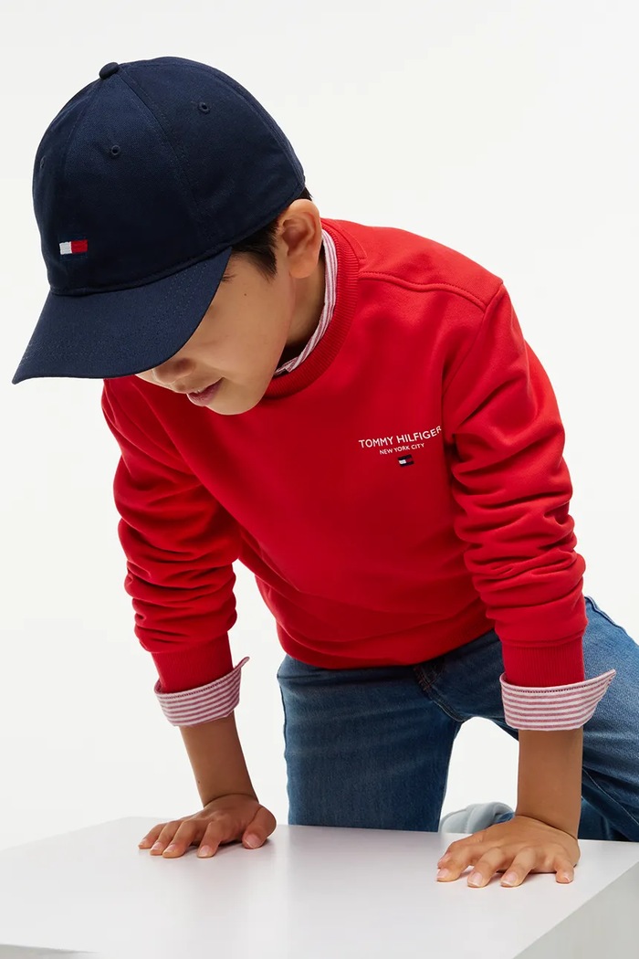 Tommy Hilfiger bluza dziecięca bawełniana KB0KB10766.128.176.9BY2 czerwony
