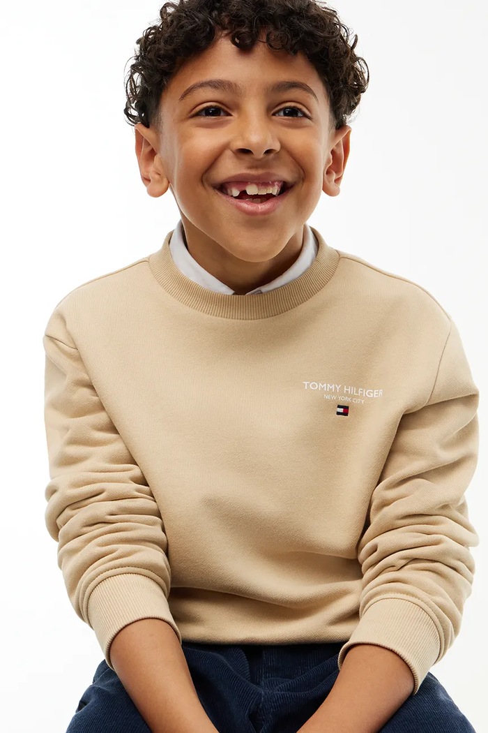 Bluza dziecięca bawełniana Tommy Hilfiger beżowy KB0KB10766.104.122.9BY2