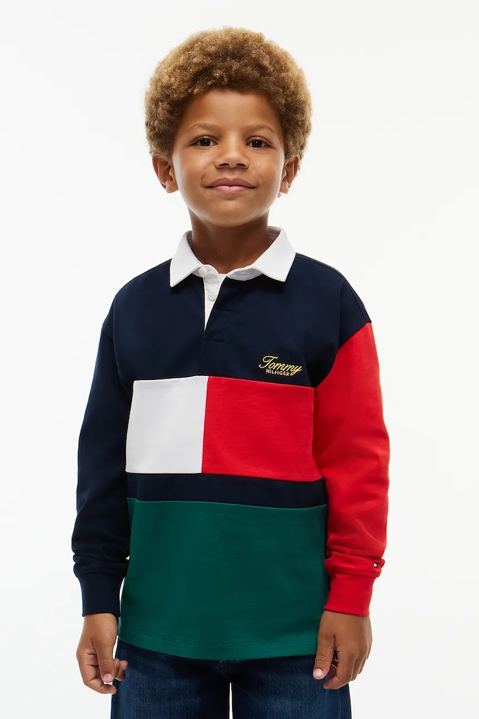 Tommy Hilfiger Longsleeve dziecięcy bawełniany multicolor KB0KB10674.9BY2
