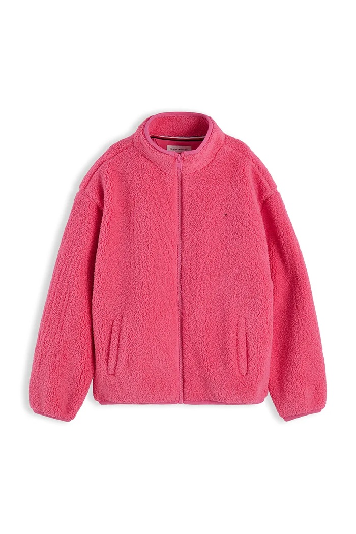 Tommy Hilfiger bluza rozpinana dziecięca polarowa KB0KB10634.128.176.9BY2 różowy AW26