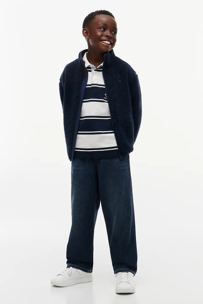 Tommy Hilfiger bluza rozpinana dziecięca polarowa granatowy KB0KB10634.104.122.9BY2