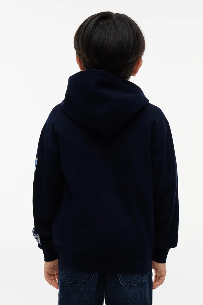 Chłopiec Tommy Hilfiger bluza rozpinana z kapturem dziecięca bawełniana KB0KB10632.9BY2 granatowy