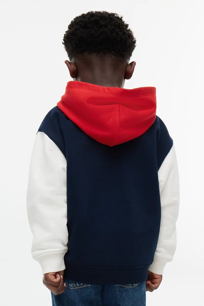 Chłopiec Tommy Hilfiger bluza z kapturem dziecięca z bawełną KB0KB10721.9BY2 granatowy