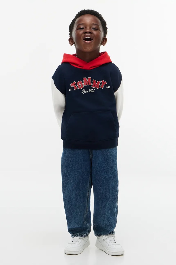Tommy Hilfiger bluza z kapturem dziecięca z bawełną granatowy KB0KB10721.9BY2