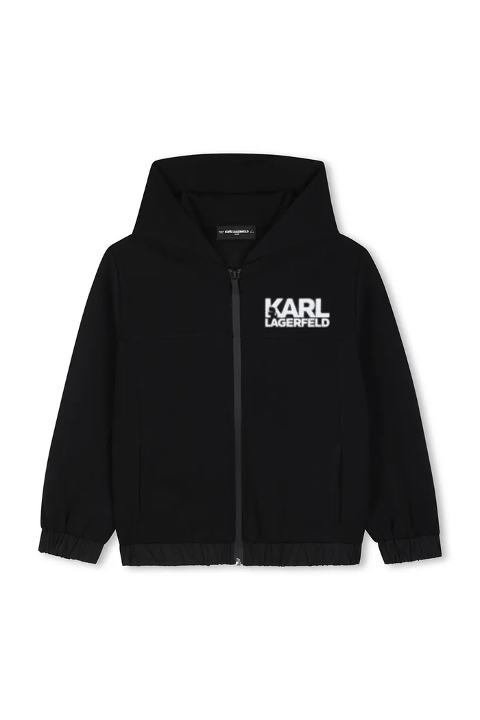 Karl Lagerfeld Суичър с цип и качулка за деца черен Z31377.114.150