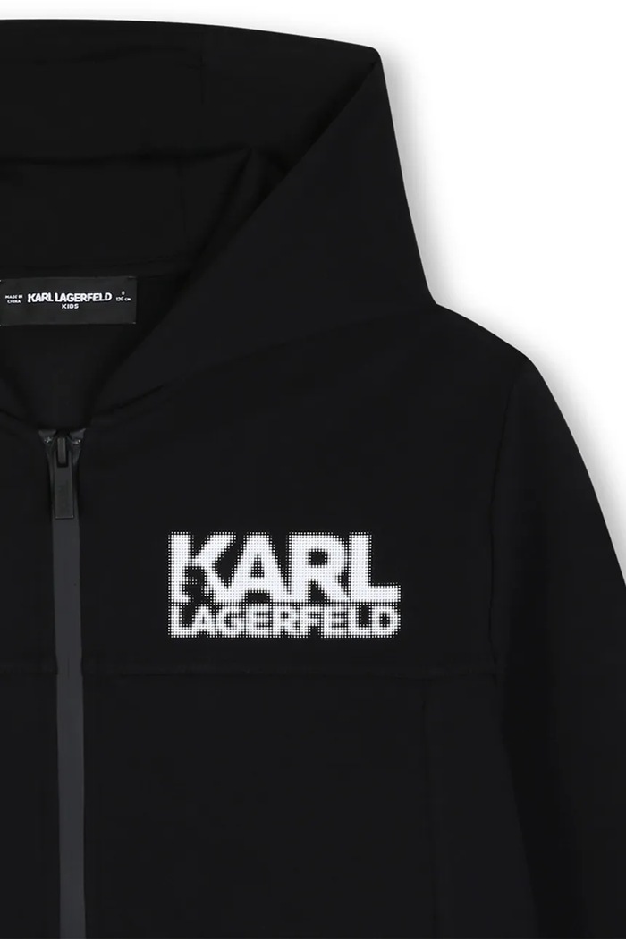 Момче Karl Lagerfeld Суичър с цип и качулка за деца Z31377.114.150 черен
