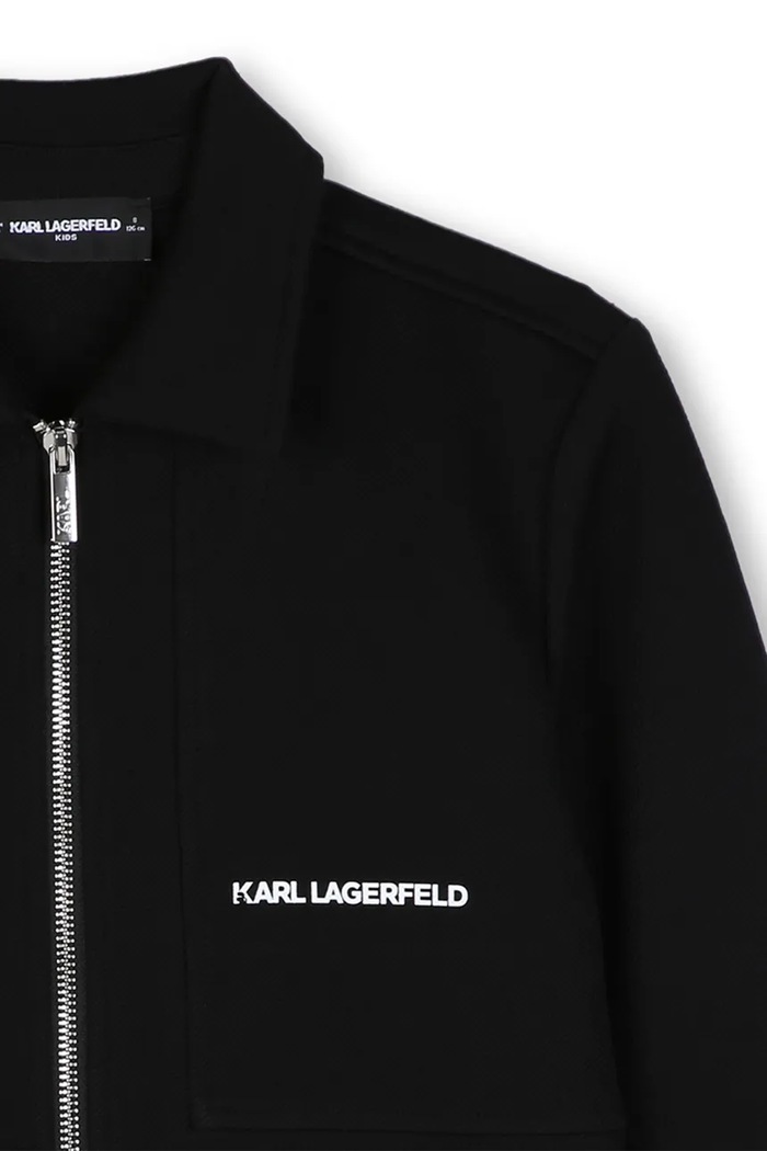 Αγορίστικα Karl Lagerfeld μπλούζα με κουμπιά παιδική με βαμβάκι Z31375.162.174 μαύρο
