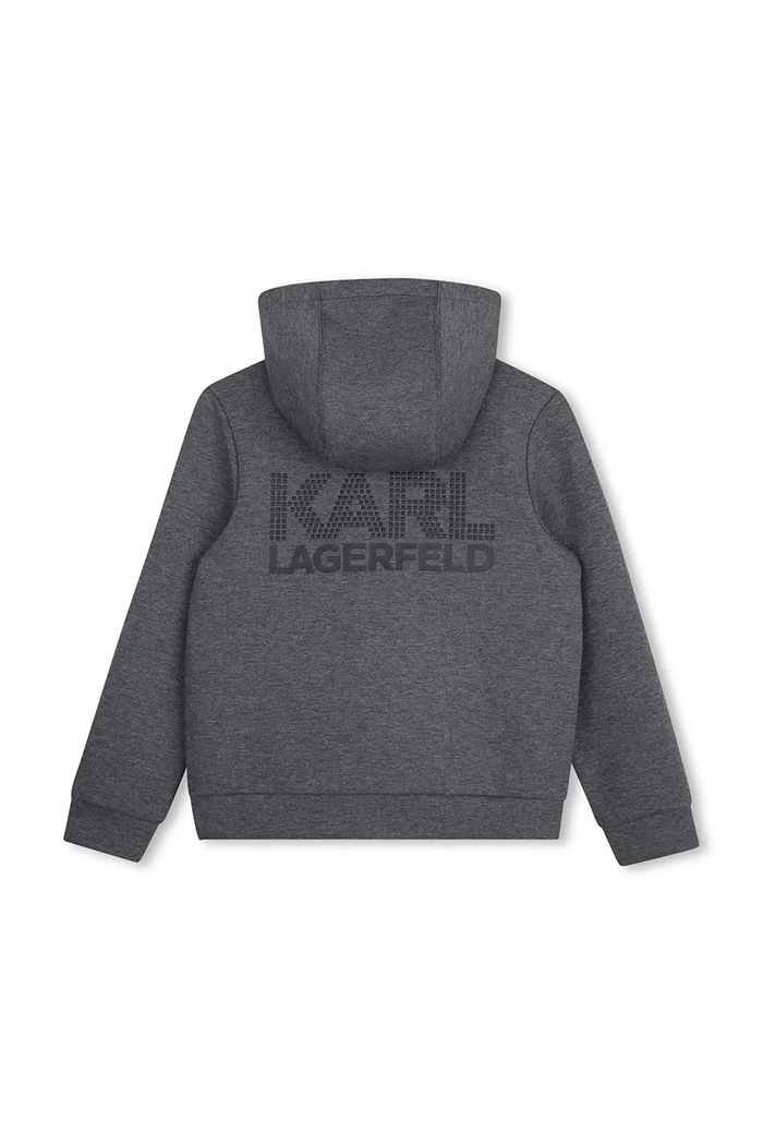 Момче Karl Lagerfeld Суичър с цип и качулка за деца Z31374.114.150 сив