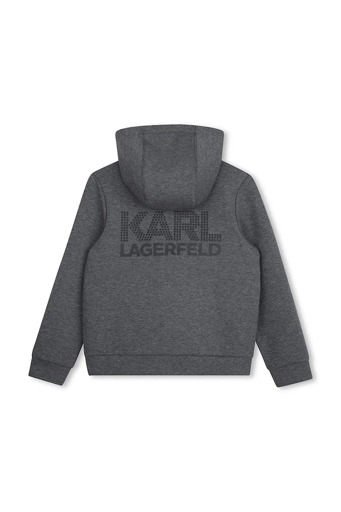 Момче Karl Lagerfeld Суичър с цип и качулка за деца Z31374.162.174 сив