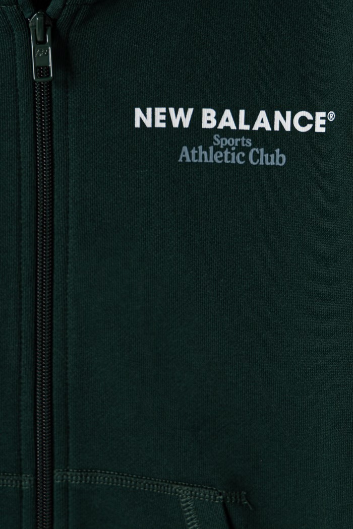 Chłopiec New Balance Bluza rozpinana z kapturem dziecięca bawełniana YT62B668 zielony