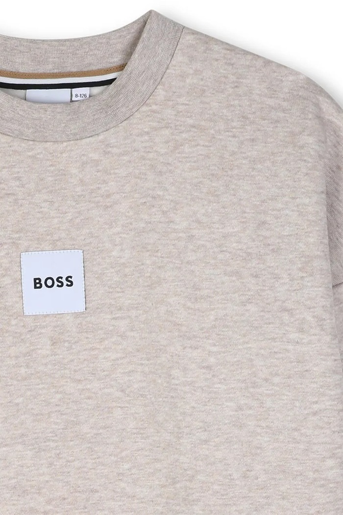Chlapec BOSS mikina detská s bavlnou J53394.162.174 béžová