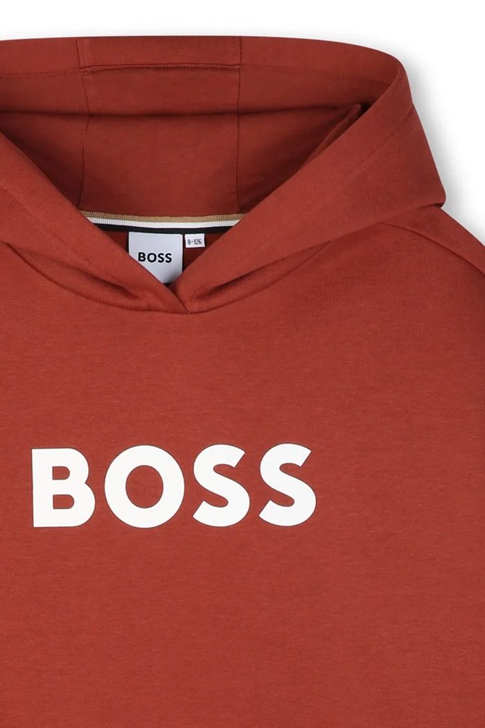CHLAPEC BOSS Mikina s kapucí dětská s bavlnou J53396.114.150 oranžová