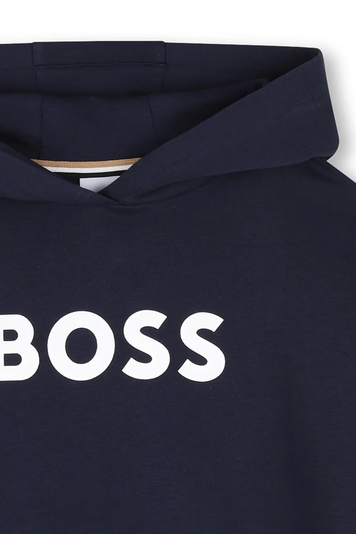 CHLAPEC BOSS Mikina s kapucí dětská s bavlnou J53396.162.174 námořnická modř