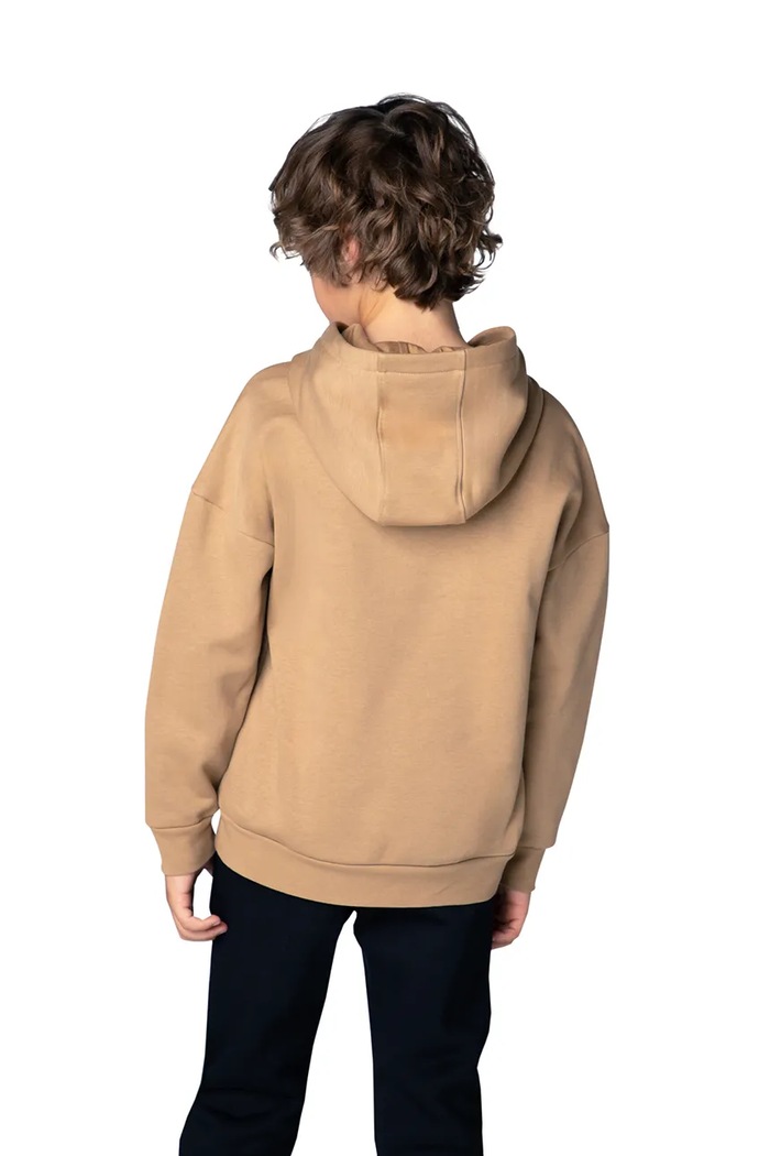 BOSS Mikina s kapucí dětská s bavlnou J53396.162.174 hnědá AW26