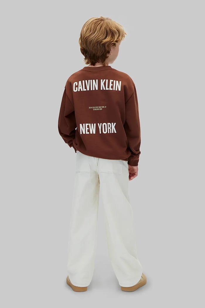 Calvin Klein Jeans bluza dziecięca bawełniana LVCKFJB34B.9BY2 brązowy