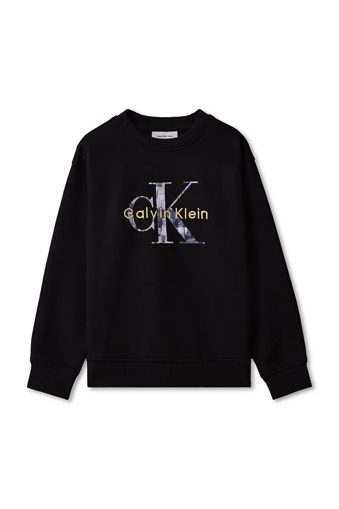 Calvin Klein Jeans Bluza dziecięca z bawełną LVCKFJB35B.9BY2 czarny AW26