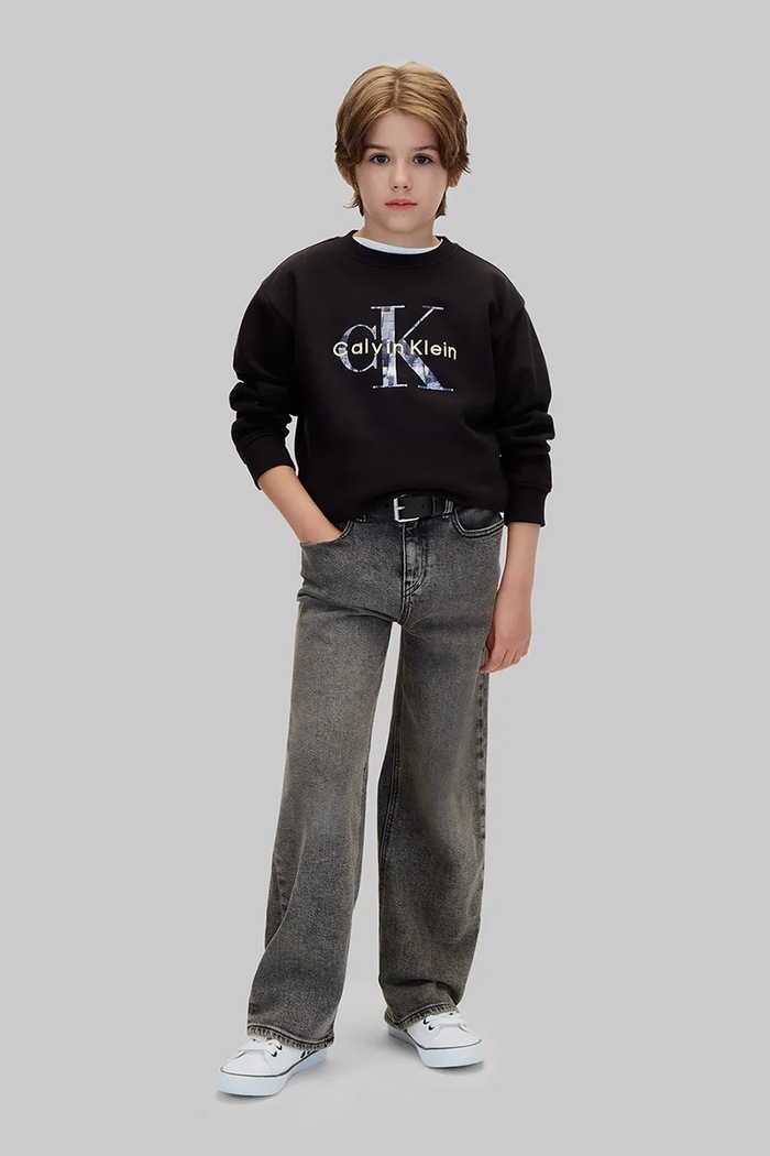 Bluza dziecięca z bawełną Calvin Klein Jeans LVCKFJB35B.9BY2 czarny