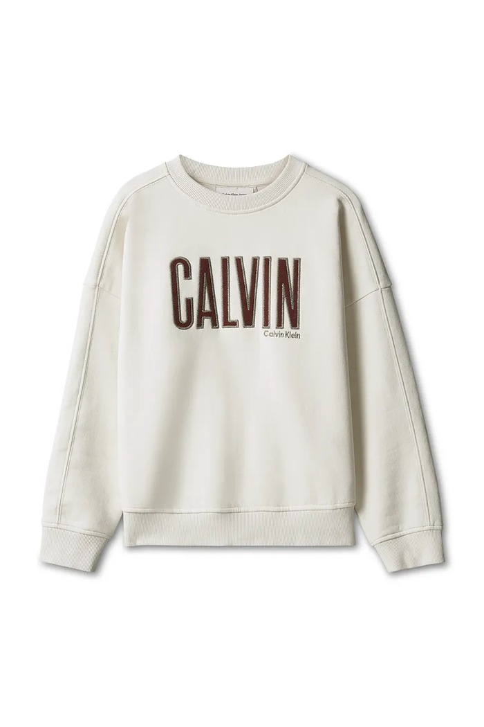 Calvin Klein Jeans bluza dziecięca z bawełną LVCKFJB31B.9BY2 beżowy AW26