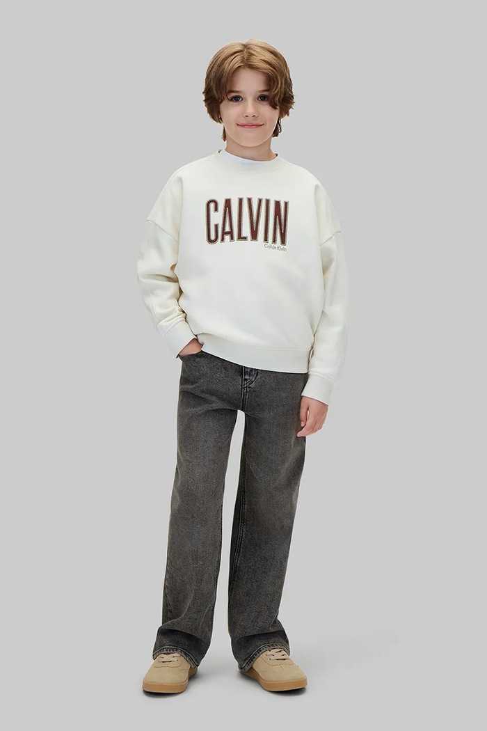 Calvin Klein Jeans bluza dziecięca z bawełną beżowy LVCKFJB31B.9BY2