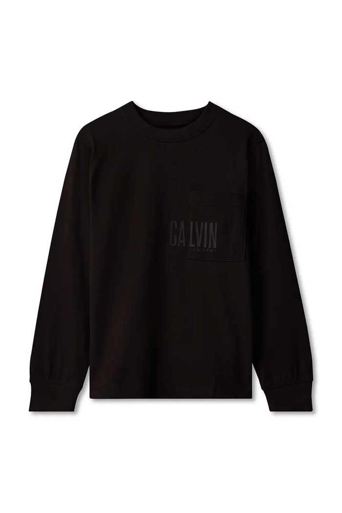 Calvin Klein Jeans Bluza dziecięca bawełniana czarny LVCKFJA27B.9BY2