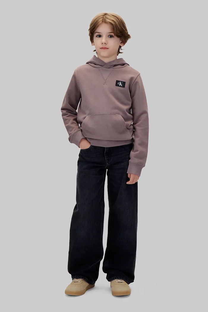Băieți Calvin Klein Jeans Hanorac cu glugă pentru copii din bumbac LVCKTJB39B.9BY2 maro