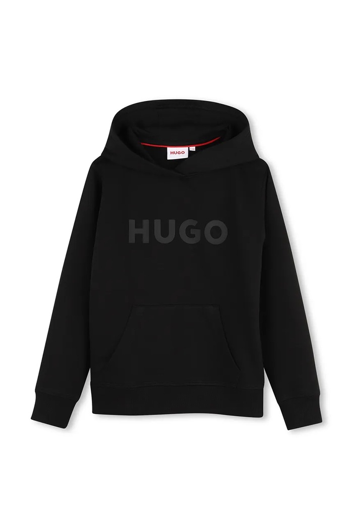 HUGO Mikina s kapucí dětská s bavlnou černá G01231.102.108