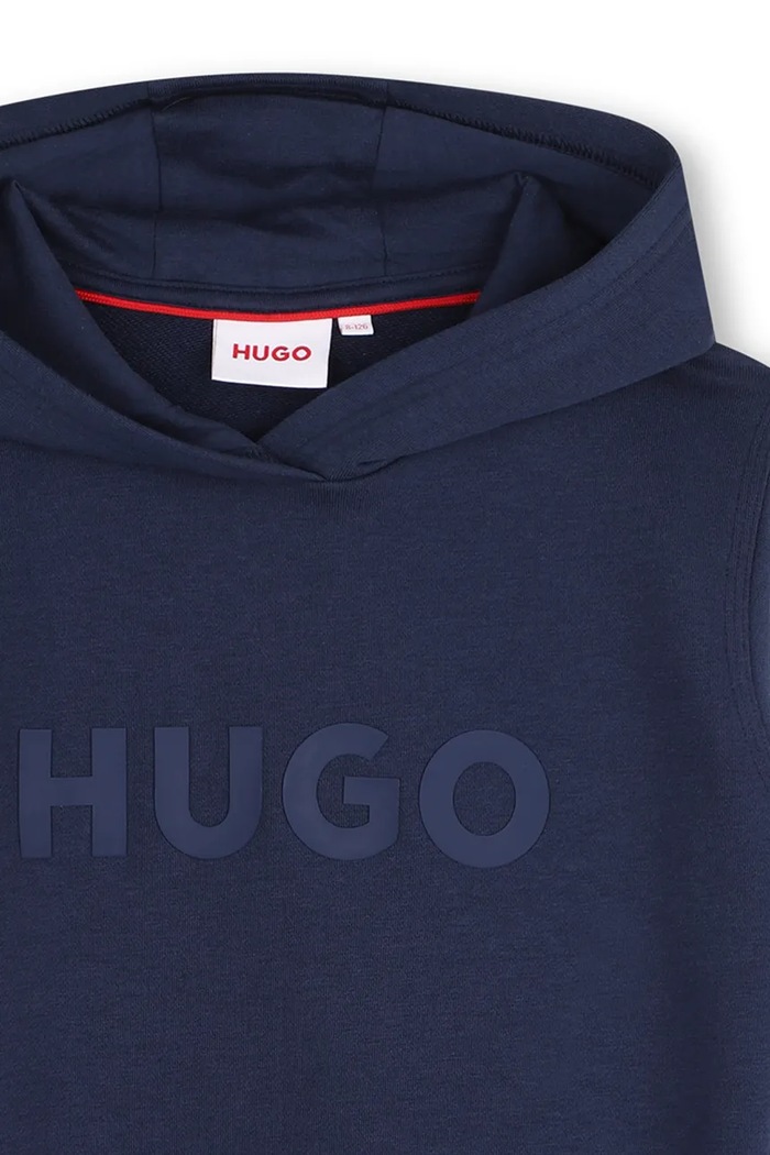 CHLAPEC HUGO Mikina s kapucí dětská s bavlnou G01231.114.150 námořnická modř