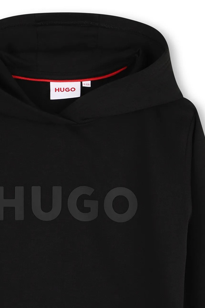 CHLAPEC HUGO Mikina s kapucí dětská s bavlnou G01231.162.174 černá