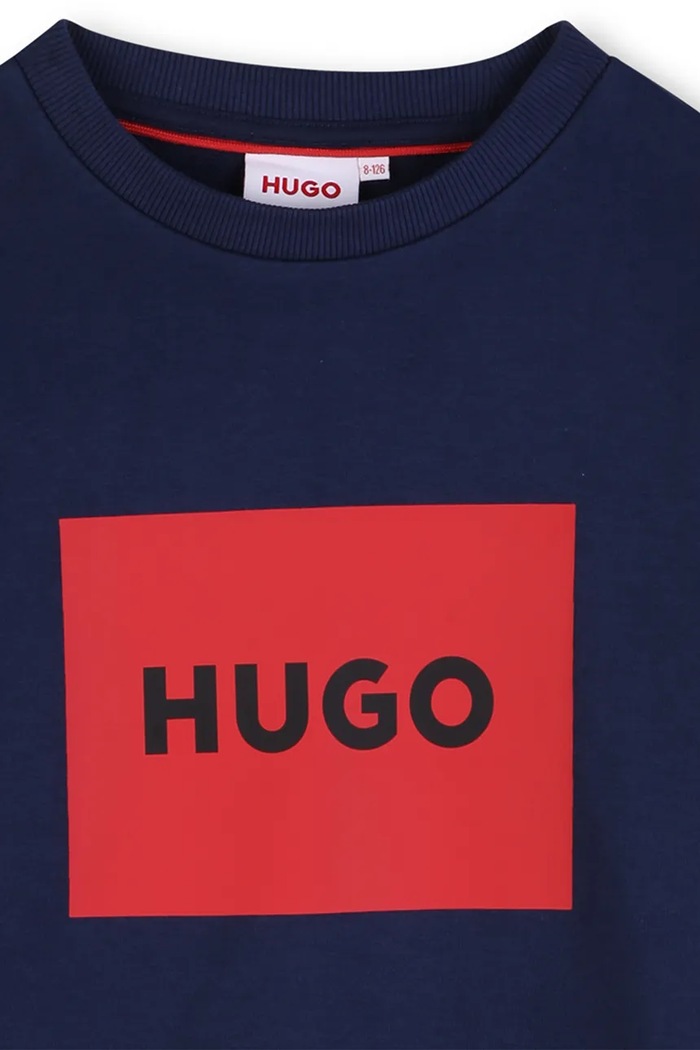 Chłopiec HUGO bluza dziecięca z bawełną G01184.162.174 granatowy