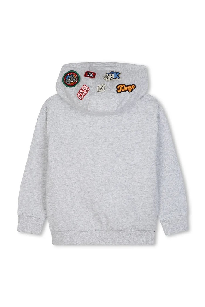Chłopiec Kenzo bluza rozpinana z kapturem dziecięca bawełniana K61927.162 szary