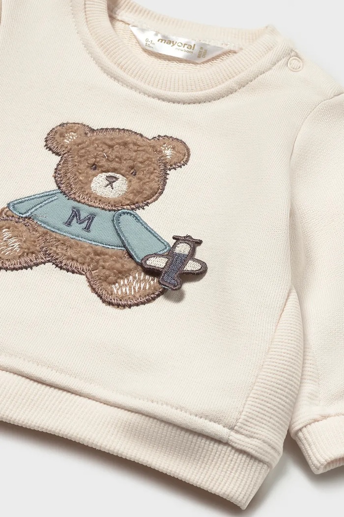 Хлопчик Mayoral Newborn кофта для немовлят з бавовною 2410.1N.Newborn.9BY2 бежевий