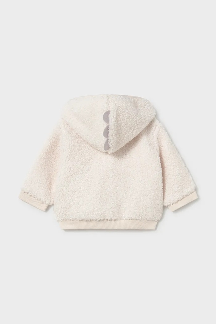 Mayoral Newborn hanorac cu fermoar și glugă pentru copii din polar 2404.1J.Newborn.9BY2 bej AW26