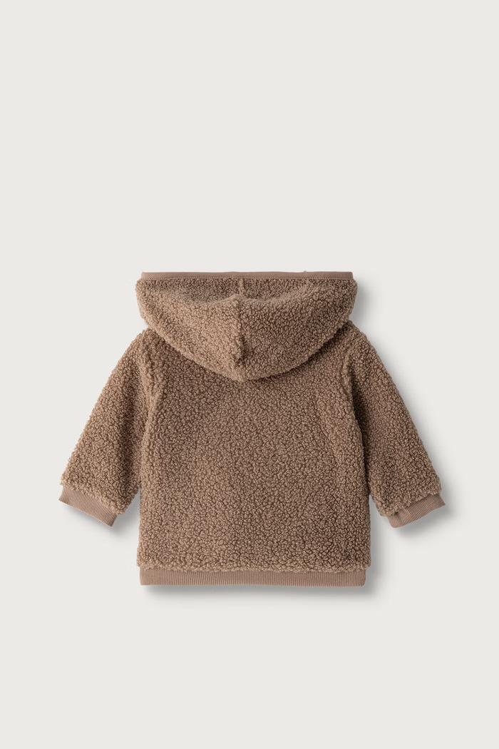 Mayoral Newborn Mikina na zips s kapucňou detská flísová 2404.1J.Newborn.9BY2 béžová AW26