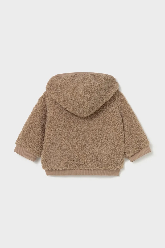 Mayoral Newborn Bluza rozpinana z kapturem dziecięca polarowa 2404.1J.Newborn.9BY2 brązowy AW26