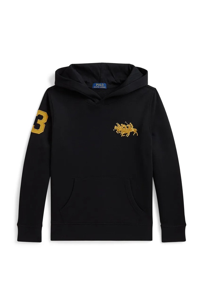 Polo Ralph Lauren Dukserica sa kapuljačom za djecu s pamukom crna 323B28143001
