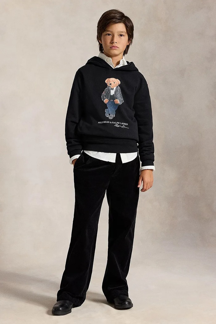 Bluza z kapturem dziecięca z bawełną Polo Ralph Lauren czarny 323B29158001